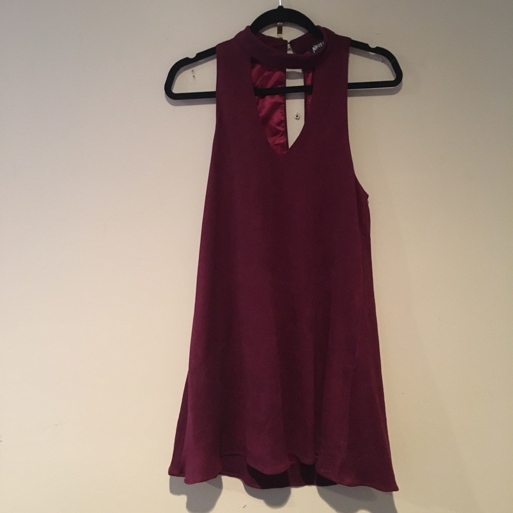 Maroon velvet dress